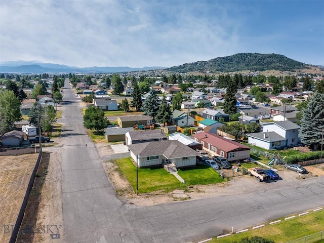 aerial view featuring a mountain view