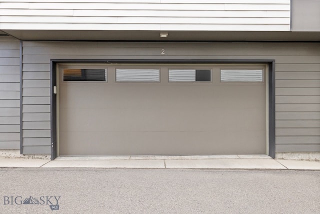 view of garage