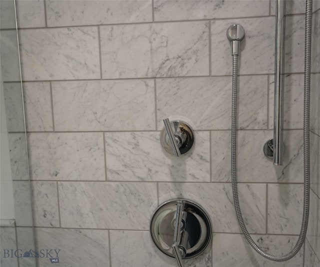 interior details featuring tiled shower