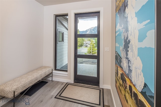 interior space with hardwood / wood-style flooring