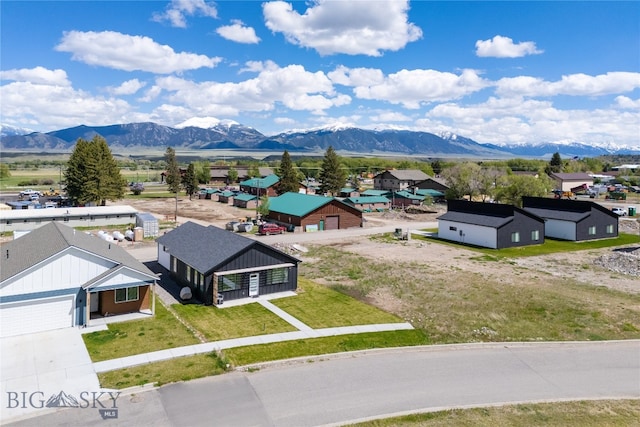 aerial view featuring a mountain view