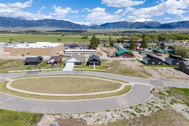 aerial view featuring a mountain view