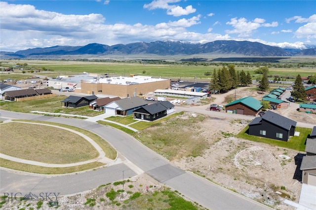 aerial view with a mountain view