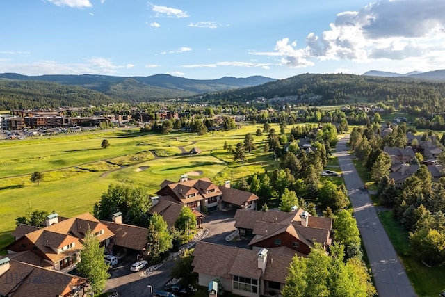 aerial view with a mountain view