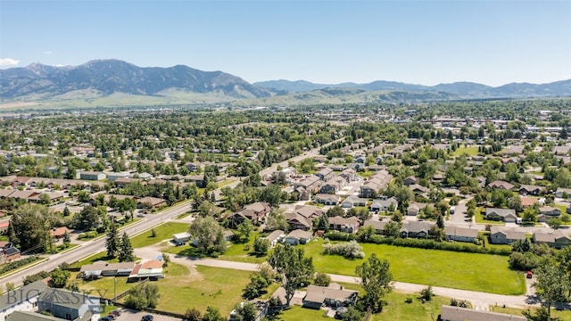 drone / aerial view with a mountain view