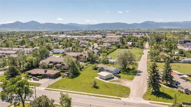 aerial view with a mountain view