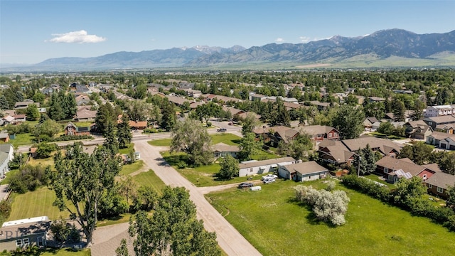 bird's eye view featuring a mountain view