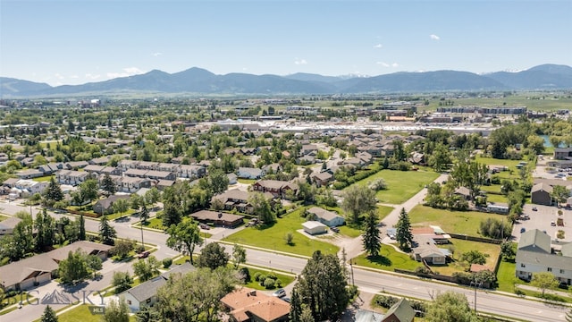 aerial view with a mountain view