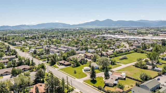 aerial view with a mountain view