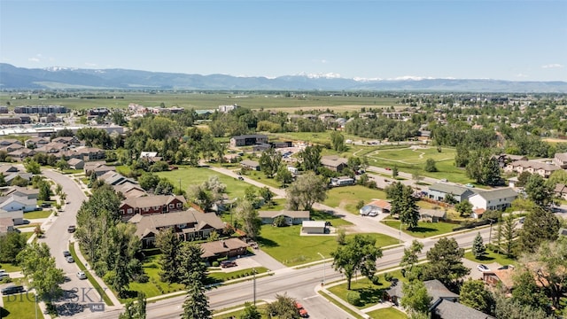 bird's eye view featuring a mountain view