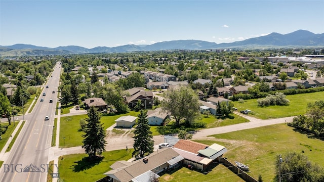 bird's eye view with a mountain view