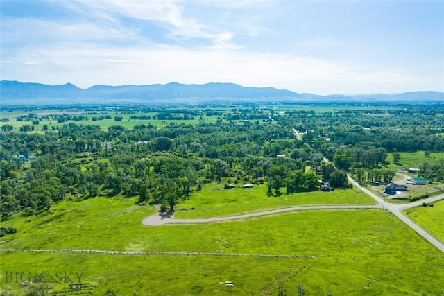 drone / aerial view with a mountain view