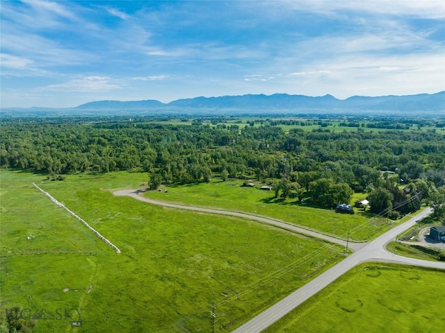 aerial view featuring a mountain view