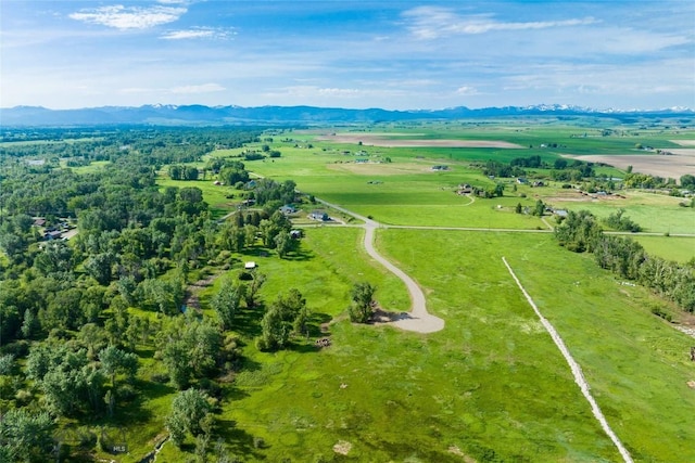 aerial view with a mountain view