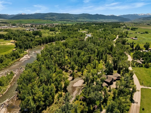 bird's eye view featuring a mountain view