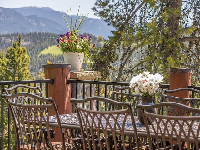 balcony with a mountain view