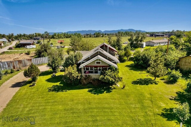 drone / aerial view with a mountain view