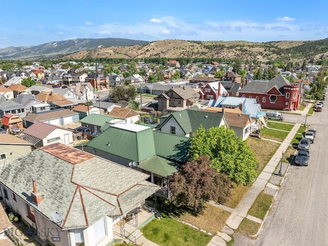 aerial view with a mountain view