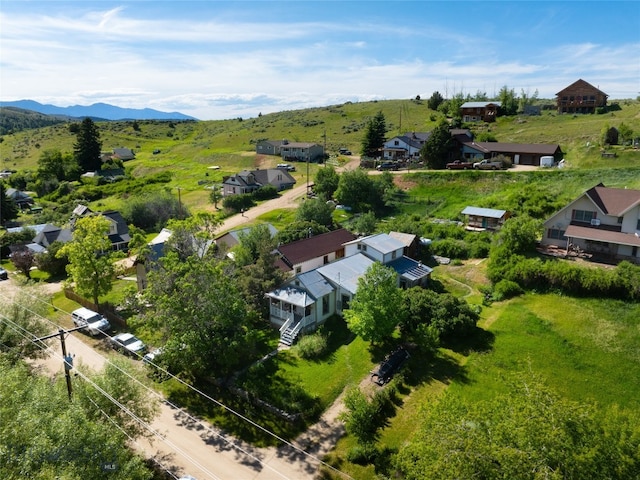 aerial view featuring a mountain view