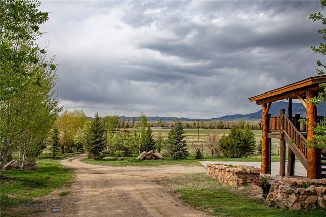 view of road with a mountain view