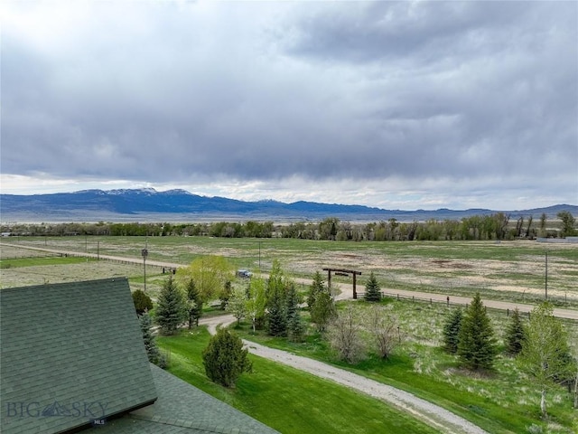 property view of mountains with a rural view