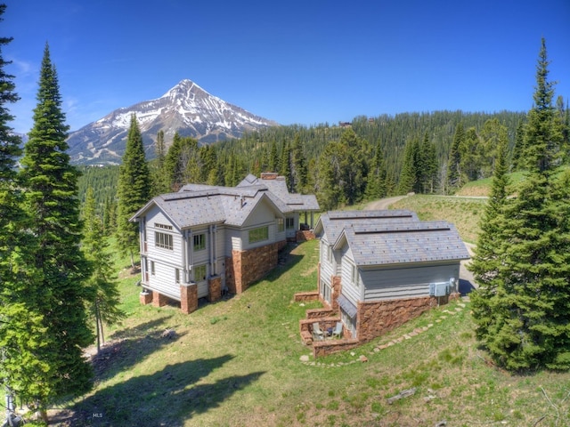 aerial view featuring a mountain view