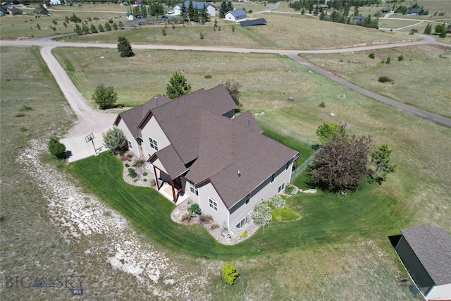 bird's eye view with a rural view