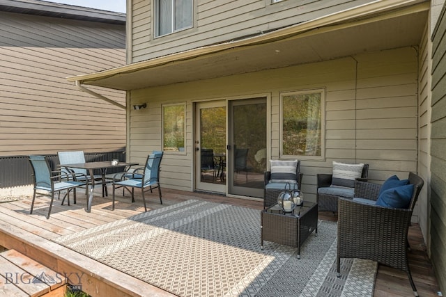 deck with an outdoor living space