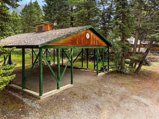 view of home's community featuring an outbuilding