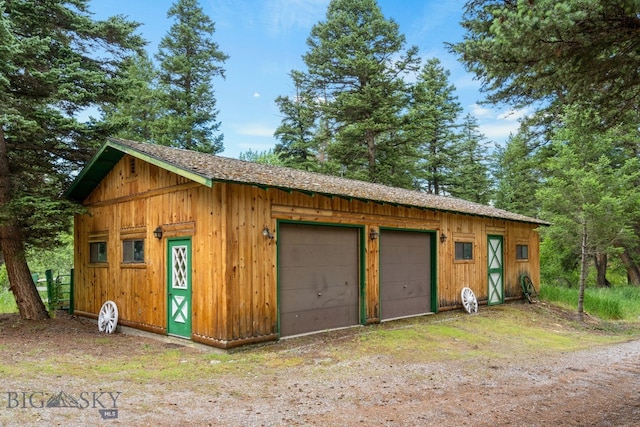 view of garage