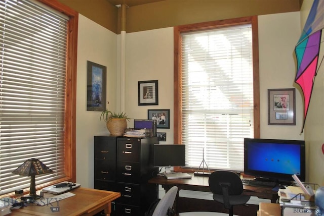 home office featuring plenty of natural light