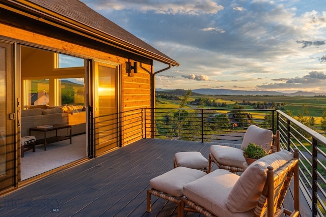 view of deck at dusk