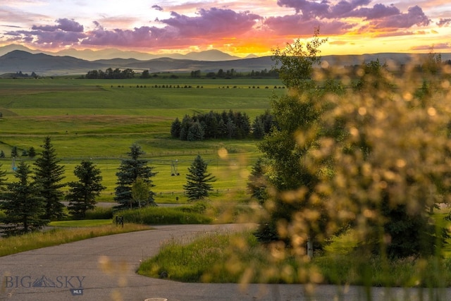 property view of mountains with a rural view