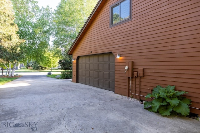 view of garage