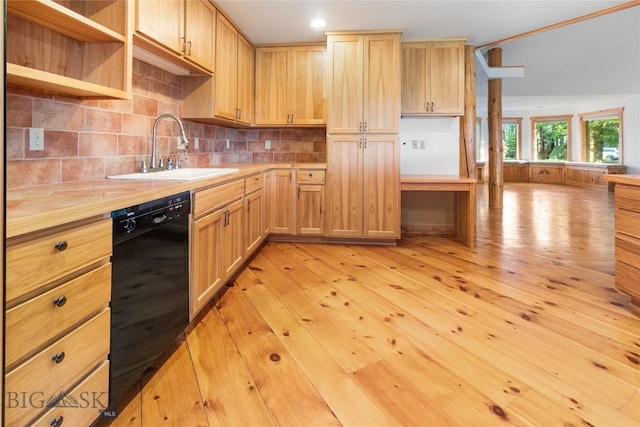 3127 Augusta Dr, Bozeman, MT 59715 - kitchen with dishwasher, a sink, light countertops, and light wood-style flooring