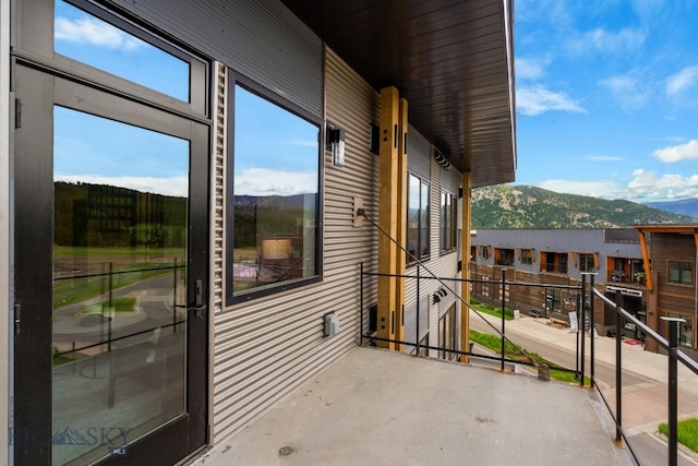 balcony with a mountain view