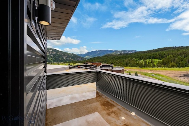 balcony with a mountain view