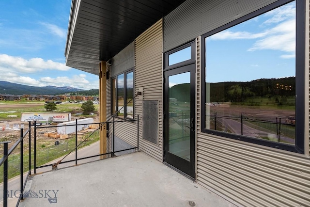 balcony with a mountain view