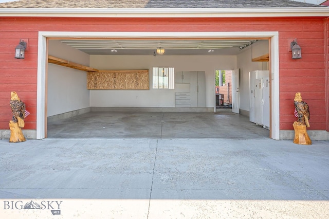 view of garage