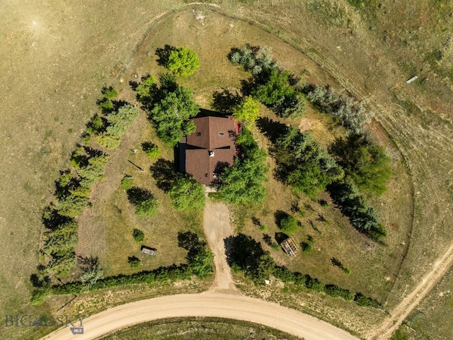 aerial view with a rural view