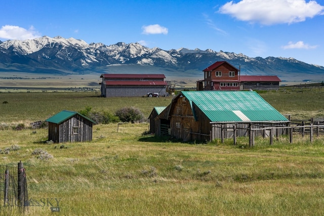 exterior space with a rural view