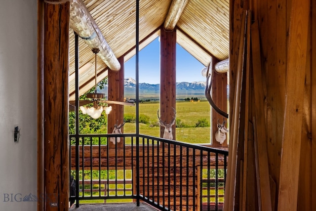 interior space featuring a mountain view