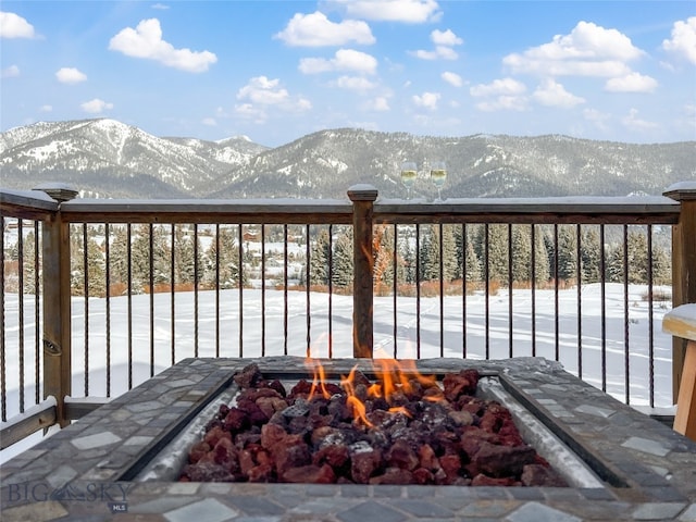 deck featuring a mountain view