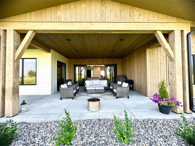 view of patio with an outdoor hangout area