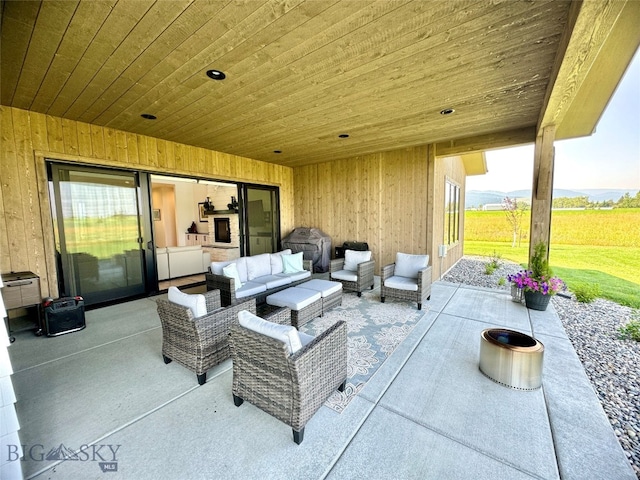 view of patio / terrace with an outdoor living space