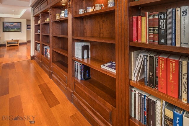 interior space with hardwood / wood-style floors