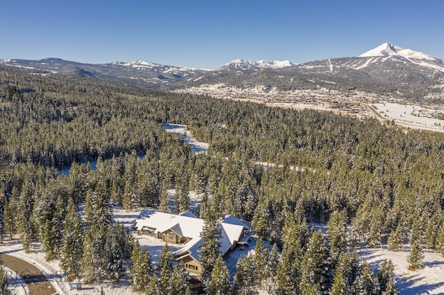 drone / aerial view with a mountain view