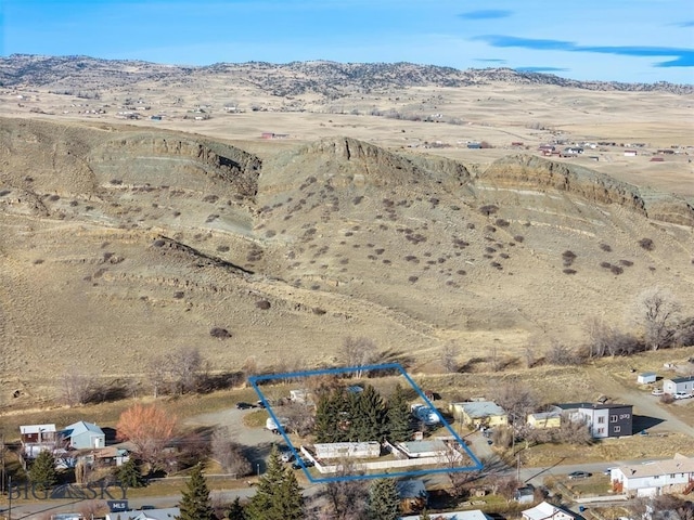 bird's eye view with a mountain view