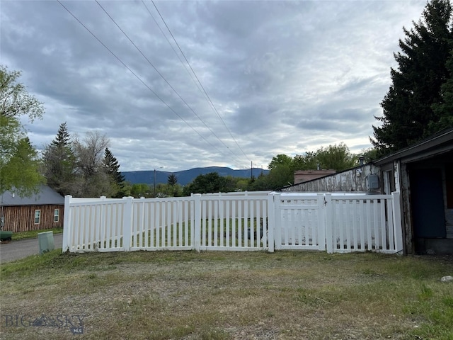 exterior space featuring a mountain view