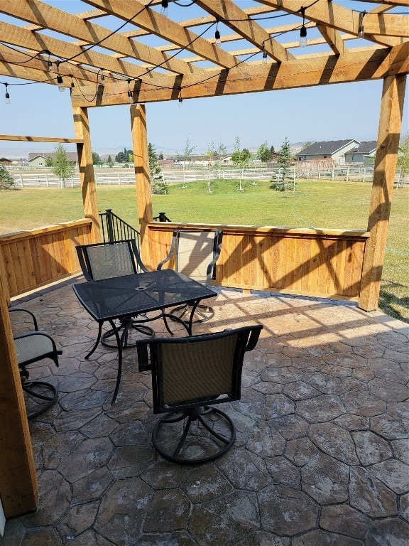 view of patio / terrace with a pergola